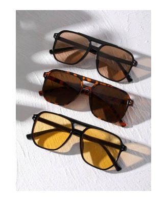 SHEIN - Set de 3 paires de lunettes de mode – double pont et rivets carrés