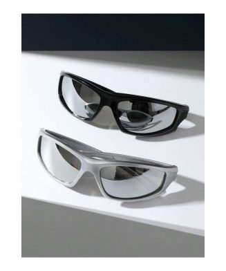 SHEIN - Set de 2 paires de lunettes enveloppantes Y2K grunge