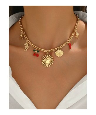 SHEIN - Collier à breloque soleil doré