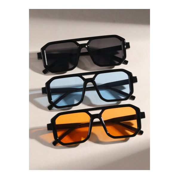 SHEIN – Lot de 3 paires de lunettes rétro carrées à double pont