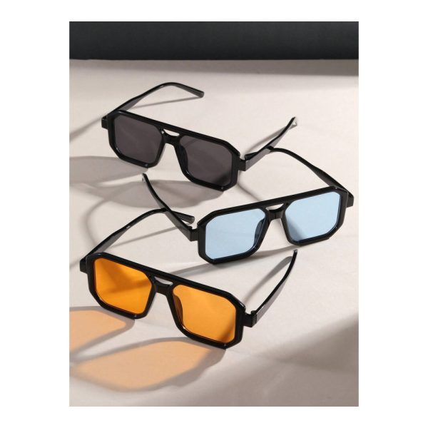 SHEIN – Lot de 3 paires de lunettes rétro carrées à double pont 2