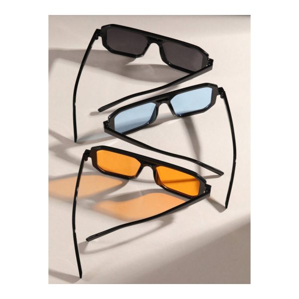 SHEIN – Lot de 3 paires de lunettes rétro carrées à double pont 3