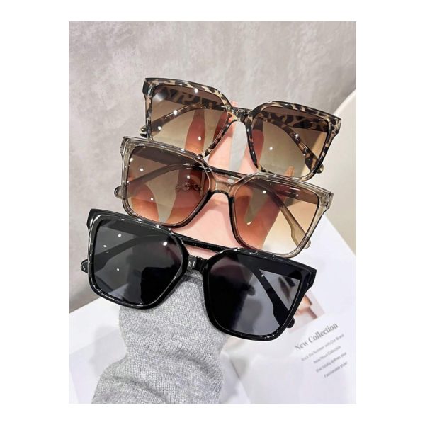 SHEIN – Lot de 3 lunettes de mode oversize – noires et léopard