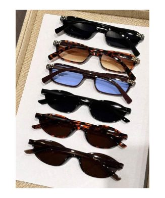 SHEIN - Set de 6 paires de lunettes géométriques imprimé léopard