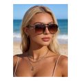 SHEIN – Lunettes aviateur à monture complète colorée – imprimé léopard