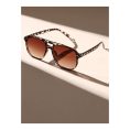 SHEIN – Lunettes aviateur à monture complète colorée – imprimé léopard 2