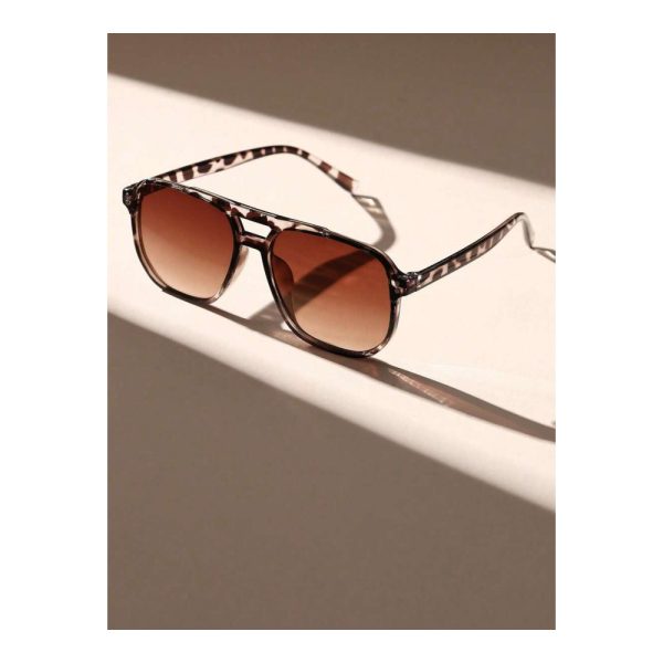 SHEIN – Lunettes aviateur à monture complète colorée – imprimé léopard 2