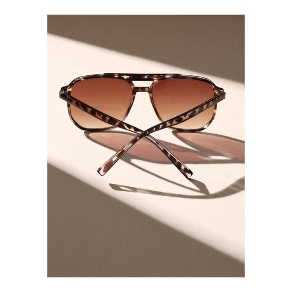 SHEIN – Lunettes aviateur à monture complète colorée – imprimé léopard 3