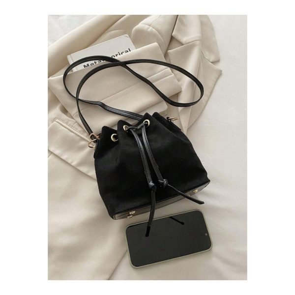 SHEIN – Mini sac seau rétro à bandoulière – couleur unie SHEIN – Mini sac seau rétro à bandoulière – couleur unie