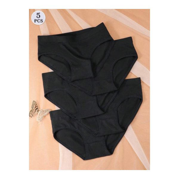 SHEIN – Lot de 5 culottes 100 % coton – noires 3