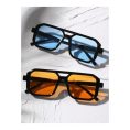 SHEIN – Lunettes de soleil carrées rétro – verres teintés multicolores UV400