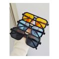SHEIN – Lunettes de soleil carrées rétro – verres teintés multicolores UV400 5