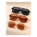 SHEIN – Lunettes de soleil carrées rétro – verres teintés multicolores UV400 6
