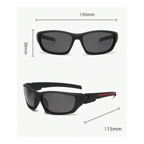 SHEIN – Lunettes de soleil polarisées Y2K – monture noire unisexe 4