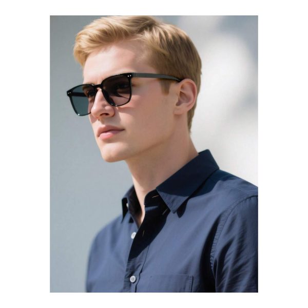 SHEIN – Lunettes de soleil polarisées carrées – monture noire