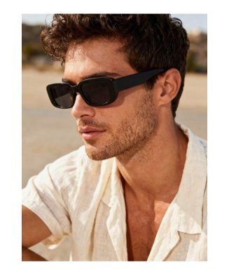 SHEIN - Lunettes de soleil rectangulaires modernes – verres gris