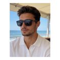 SHEIN – Lunettes de soleil rectangulaires noires – style aviateur