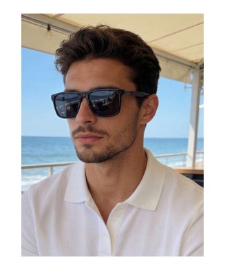 SHEIN - Lunettes de soleil rectangulaires noires – style aviateur