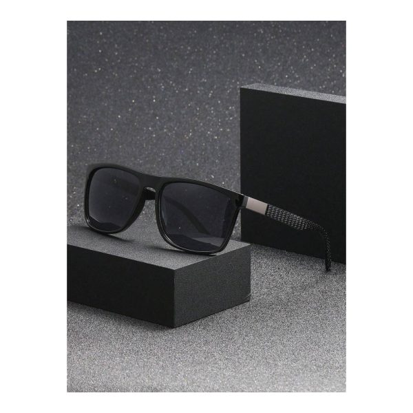SHEIN – Lunettes de soleil rectangulaires noires – style aviateur 2 SHEIN – Lunettes de soleil rectangulaires noires – style aviateur 2