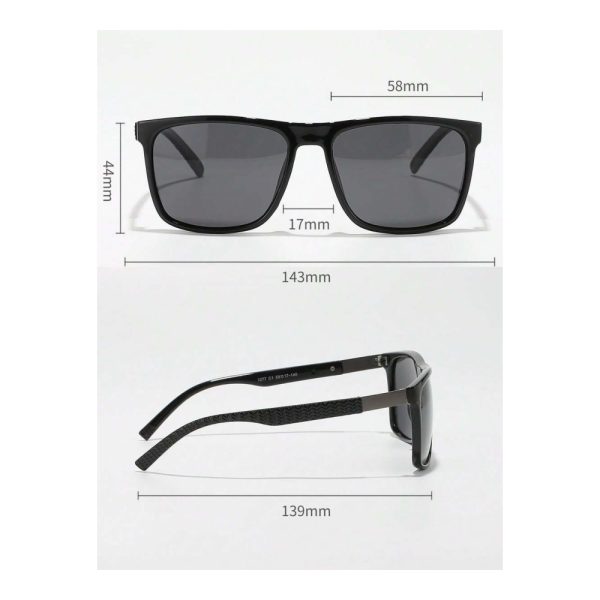 SHEIN – Lunettes de soleil rectangulaires noires – style aviateur 6 SHEIN – Lunettes de soleil rectangulaires noires – style aviateur 6