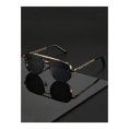 SHEIN – Lunettes de soleil aviateur double pont – noir et doré 2