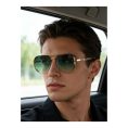 SHEIN – Lunettes de soleil aviateur double pont – noir et doré 3