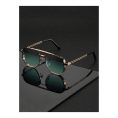 SHEIN – Lunettes de soleil aviateur double pont – noir et doré 4