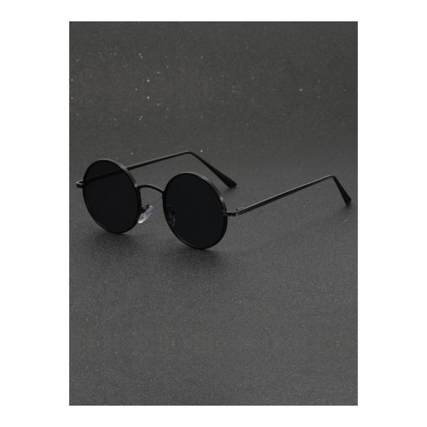 SHEIN – Lunettes de soleil rondes vintage – noires