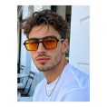 SHEIN – Lunettes de soleil aviateur rectangulaires – style rétro