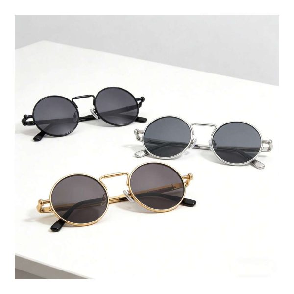 SHEIN – Lunettes de soleil rondes vintage – style steampunk UV400 3