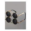 SHEIN – Lunettes de soleil rondes vintage – style steampunk UV400 4