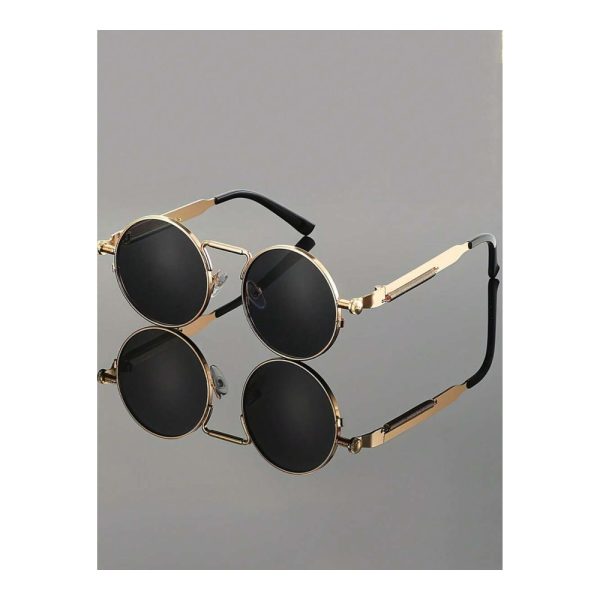 SHEIN – Lunettes de soleil rondes vintage – style steampunk UV400 4