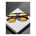 SHEIN – Lunettes de soleil carrées oversize – verres jaune citron
