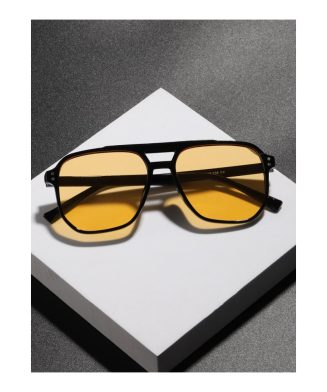 SHEIN - Lunettes de soleil carrées oversize – verres jaune citron