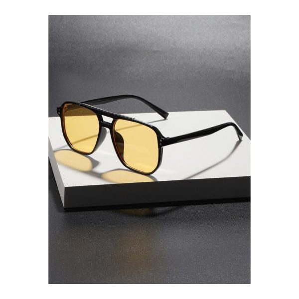 SHEIN – Lunettes de soleil carrées oversize – verres jaune citron 2