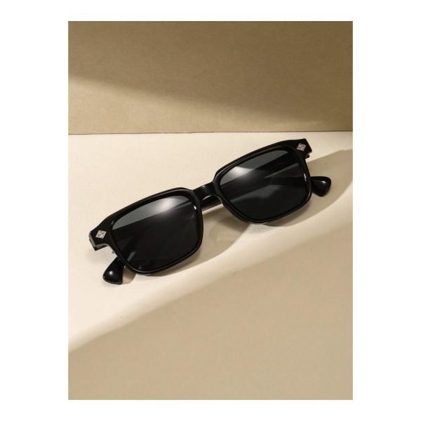 SHEIN – Lunettes de soleil carrées rétro – monture noire 2