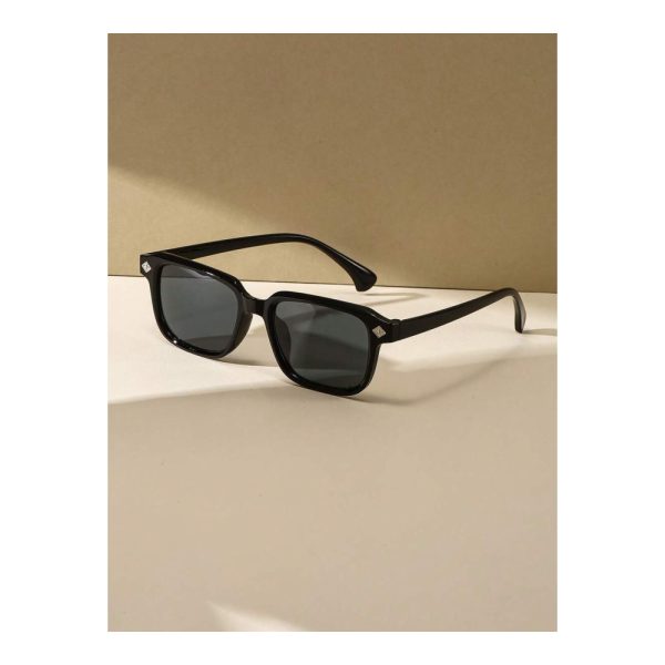 SHEIN – Lunettes de soleil carrées rétro – monture noire 3