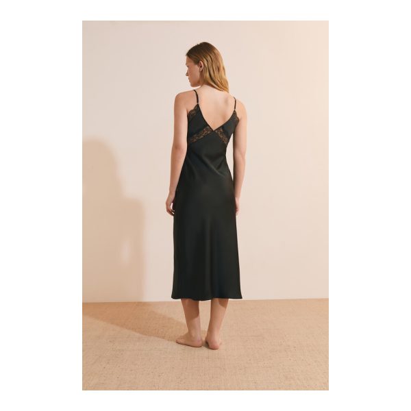 ETAM - Nuisette longue satinée – Noir 2