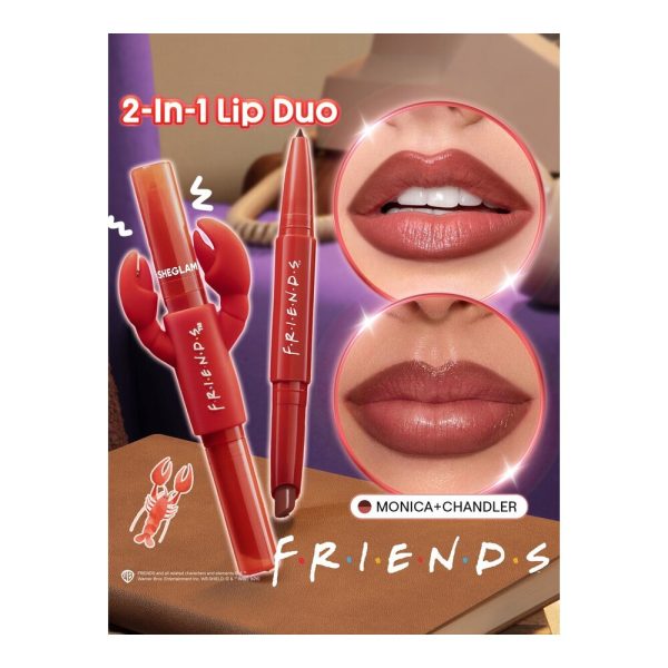 SHEGLAM - Duo crayon et rouge à lèvres My Lobster – collection FRIENDS – Monica+Chandler