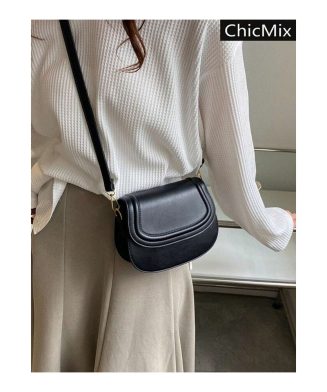 SHEIN - Mini sac de selle à rabat – noir
