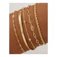 SHEIN - Set de 5 bracelets chaînes minimalistes – acier inoxydable doré 2