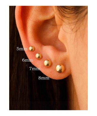 SHEIN - Lot de 4 paires de boucles d’oreilles boule – acier inoxydable