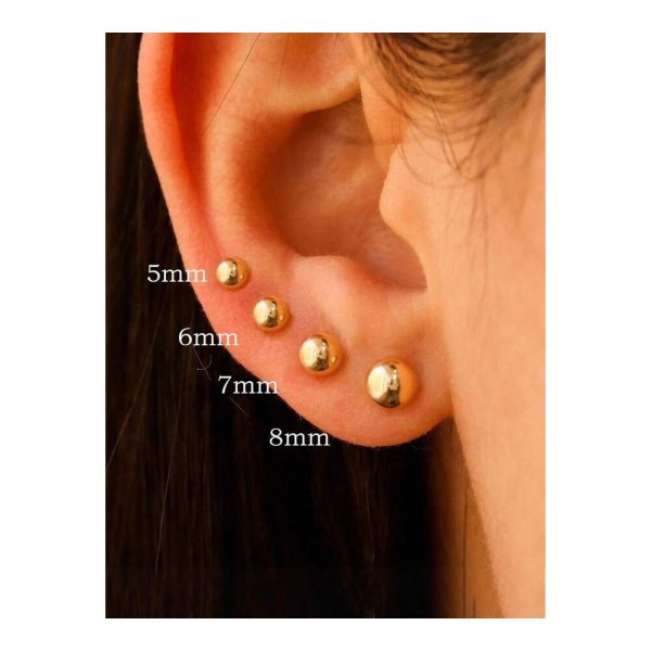 SHEIN - Lot de 4 paires de boucles d’oreilles boule – acier inoxydable 1