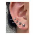 SHEIN - Lot de 4 paires de boucles d’oreilles boule – acier inoxydable 3