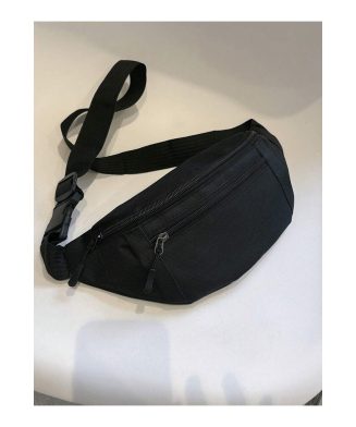 SHEIN - Sac banane moyen à fermeture éclair avant – noir