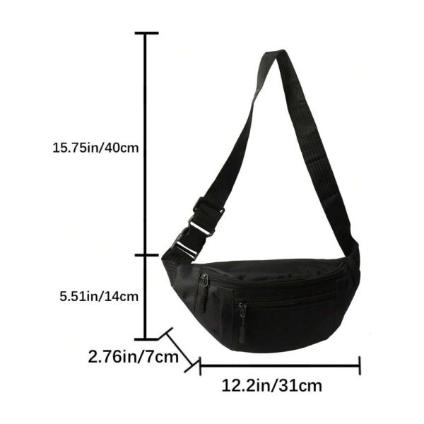 SHEIN - Sac banane moyen à fermeture éclair avant – noir 3