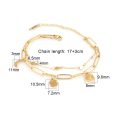SHEIN - Bracelet double chaîne bohème – trèfle à quatre feuilles 2
