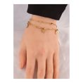 SHEIN - Bracelet double chaîne bohème – trèfle à quatre feuilles 3