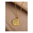 SHEIN - Collier pendentif médaille soleil gravé – acier inoxydable 2
