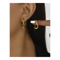 SHEIN - Boucles d’oreilles torsadées polies – acier inoxydable doré 1